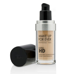 Make Up For Ever HD Ultra Foundation application close-up, tapping motion for radiant, airbrushed look.