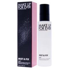 Make Up For Ever Mist and Fix finish showing dewy radiance and hydration
