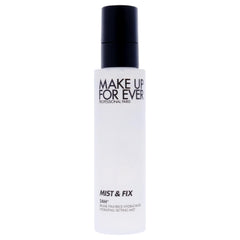 Make Up For Ever Mist and Fix spray application demonstrating ultra-fine mist for makeup setting