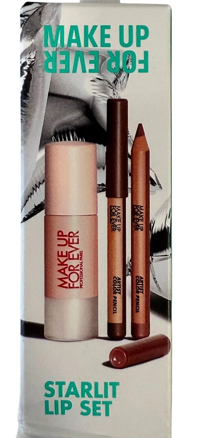 Make Up For Ever Starlit Lip Set with two matte pencils and crystal gloss for versatile lip looks