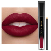 MAKI YIKA Burgundy Lipstick cap closeup showing rich shade and matte finish.