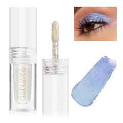 MAKI YIKA glitter eyeshadow silver liquid multichrome close-up for dramatic color shift