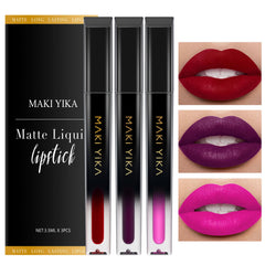 MAKI YIKA matte lipstick set displayed in packaging, ideal for gifting.