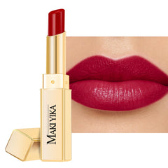 MAKI YIKA lipstick tube showing a rich burgundy shade for hydrated lips