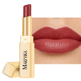 MAKI YIKA Moisture Mauve Red Lipstick applies smoothly with lasting hydration and rich color.