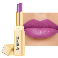 Maki Yika Lavender MA065 lipstick packaging highlights vegan, hydrating formula.