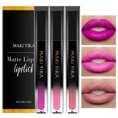 MAKI YIKA pink lipstick set packaging looks premium and gift-ready.