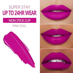 MAKI YIKA pink lipstick set tube application demonstrates smooth, no-clump layering.