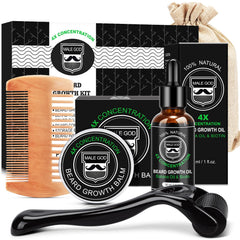 MALE GOD beard growth oil bottle promotes fuller, healthier beard.