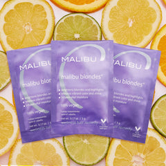 Malibu C Blondes Wellness Remedy powder crystals ready to dissolve for toning.