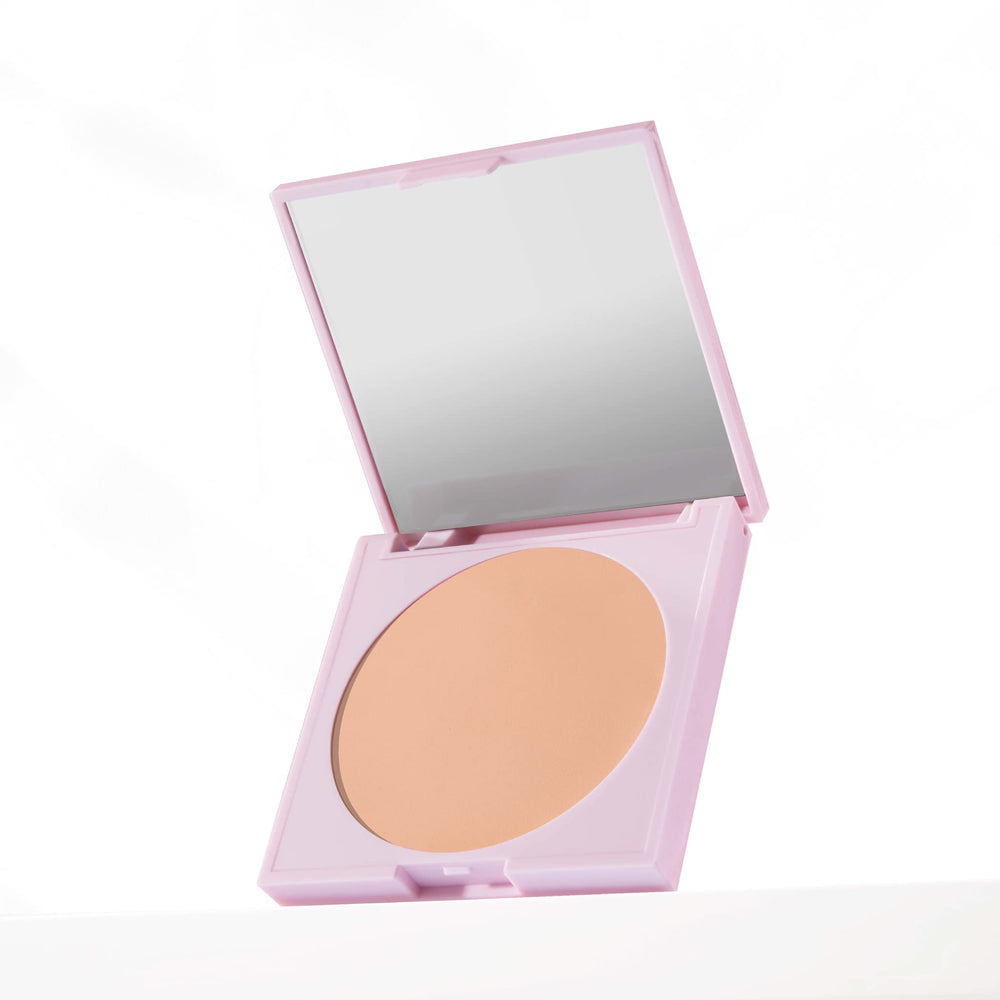 Mally Beauty Anti-Powder bottle close-up showing brightening finish.