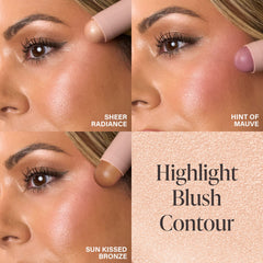 Mally Beauty Face Defining Stick on cheekbone for sculpted glow.