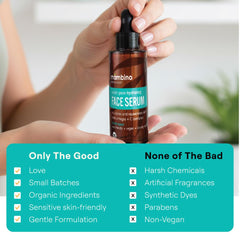 Mambino Organics Youth Glow Serum rosehip-marula oil blend on display for skin support.