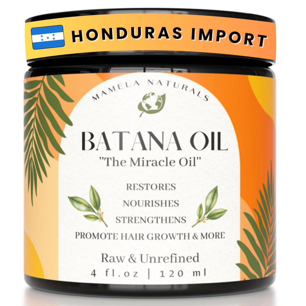 Mamela Naturals Batana oil bottle close-up showing pure nourishment