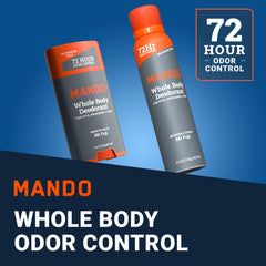 Mando invisible-spray application for easy, full-body odor control.