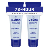 Mando Pro Sport bottle with invisible cream for all-day odor control.