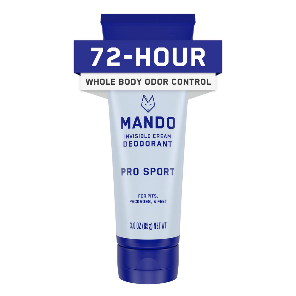 Mando Pro Sport déodorant crème invisible en tube 3 oz, contrôle des odeurs toute la journée.