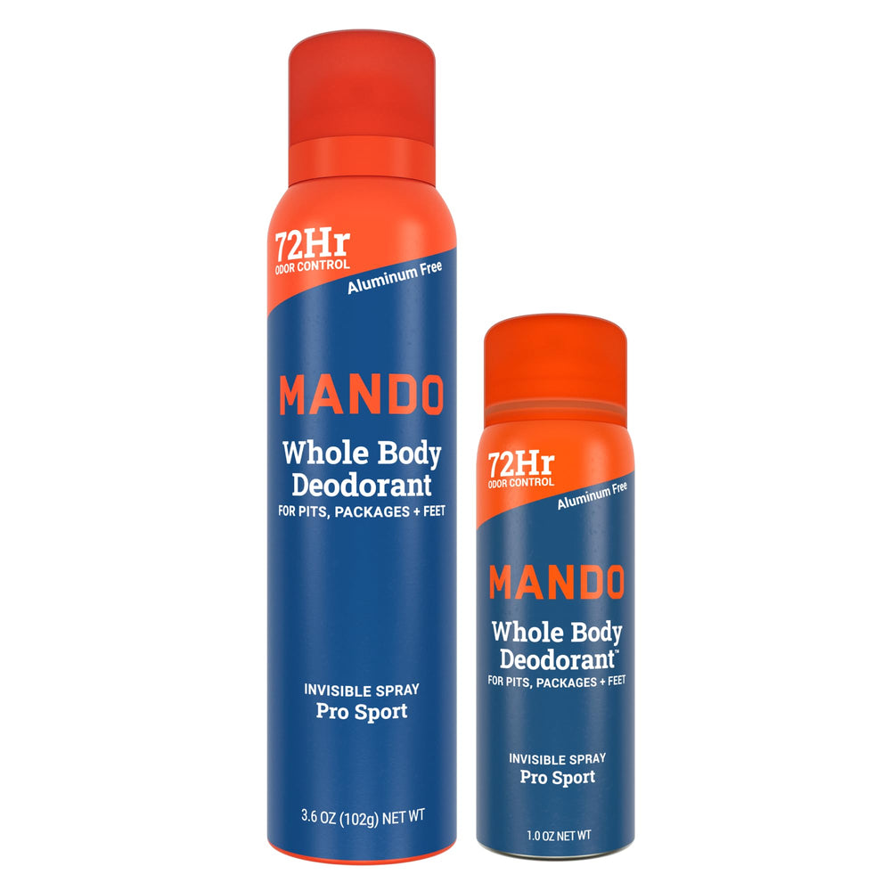 Mando Pro Sport full-size bottle for all-day citrus freshness and odor protection.