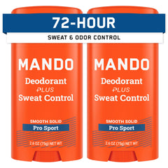 Mando Pro Sport stick front view highlighting bold packaging and protection.