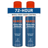 Mando Whole Body Deodorant can front view showing compact design and all-over protection.