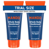 Mando whole body deodorant mini tube front view, compact travel size for odor control.