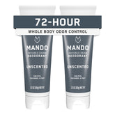 Mando Whole Body Deodorant on pits provides long-lasting odor protection.