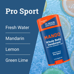Mando Pro Sport pack front demonstrates versatile odor control across areas.