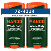Mando Whole Body Deodorant stick front view for long-lasting odor control.