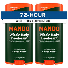 Mando Whole Body Deodorant stick front view for long-lasting odor control.