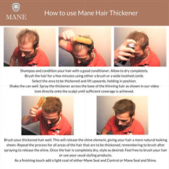 MANE application showing easy, quick thickening on hair