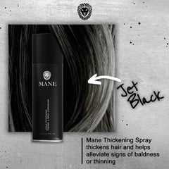 MANE Hair Thickening Spray color swatches display 12 shades for seamless shade matching.