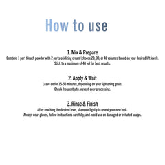 MANE HEAD blue premium bleach powder mixes to a creamy texture for even application.