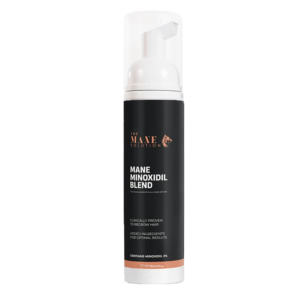 The Mane Solution Mane Minoxidil Blend Foam cap enables easy, mess-free application.