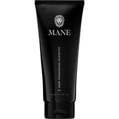MANE Thickening Biotin Shampoo bottle front view for fuller-looking hair.