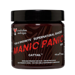 MANIC PANIC Cattail bottle pour shows rich mid-brown color for bold semi-permanent results.