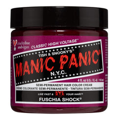 MANIC PANIC Classic Fuschia Shock bottle close-up for vibrant, long-lasting color