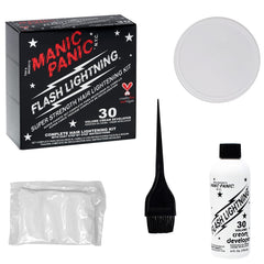 MANIC PANIC dust-free bleach powder for even lifting and cleaner mixing.