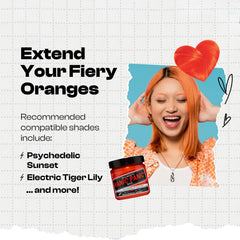 MANIC PANIC Orange Crush hair texture close-up reveals creamy formula for at-home use