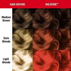 MANIC PANIC Wildfire applied on hair lightened to level 9-10 for best result
