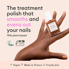 Manucurist Active Smooth 03 nail swatch reveals smooth surface and bronze tint.