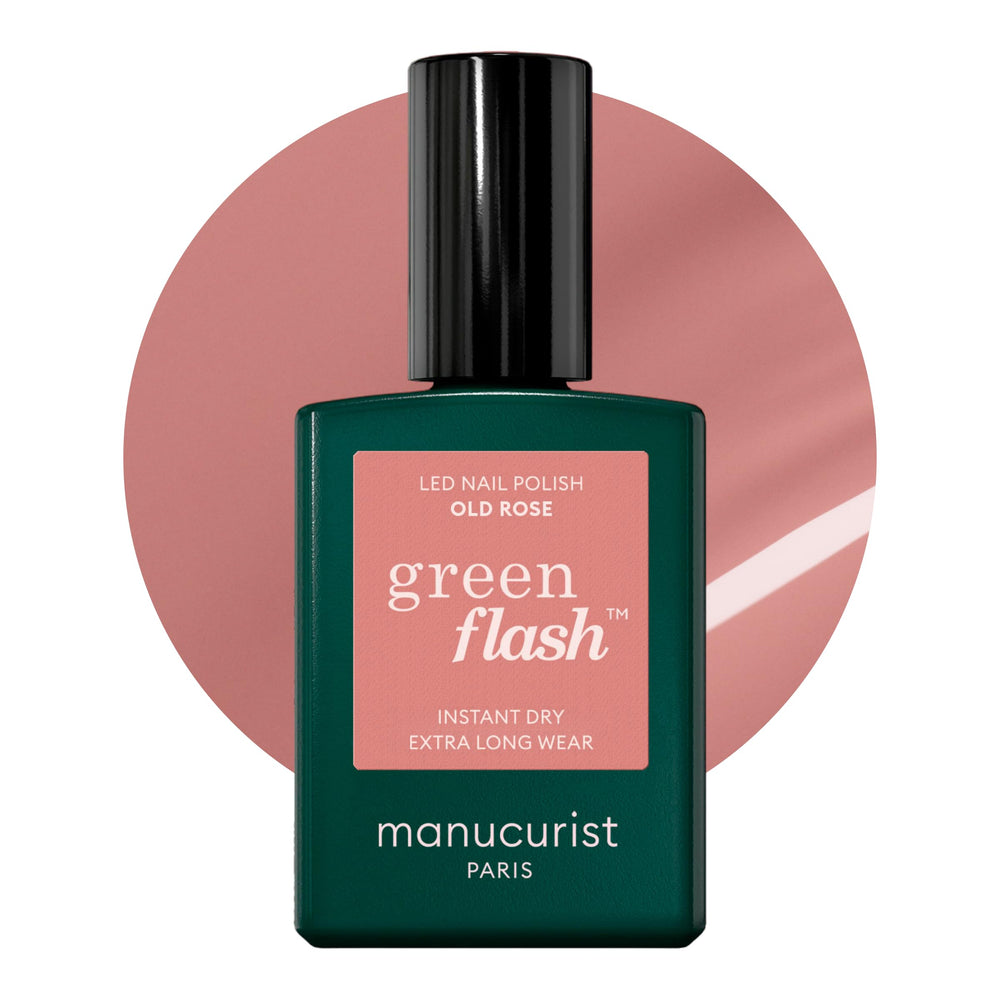 Manucurist Green Flash Old Rose bottle shown for precise color and durable gel finish.
