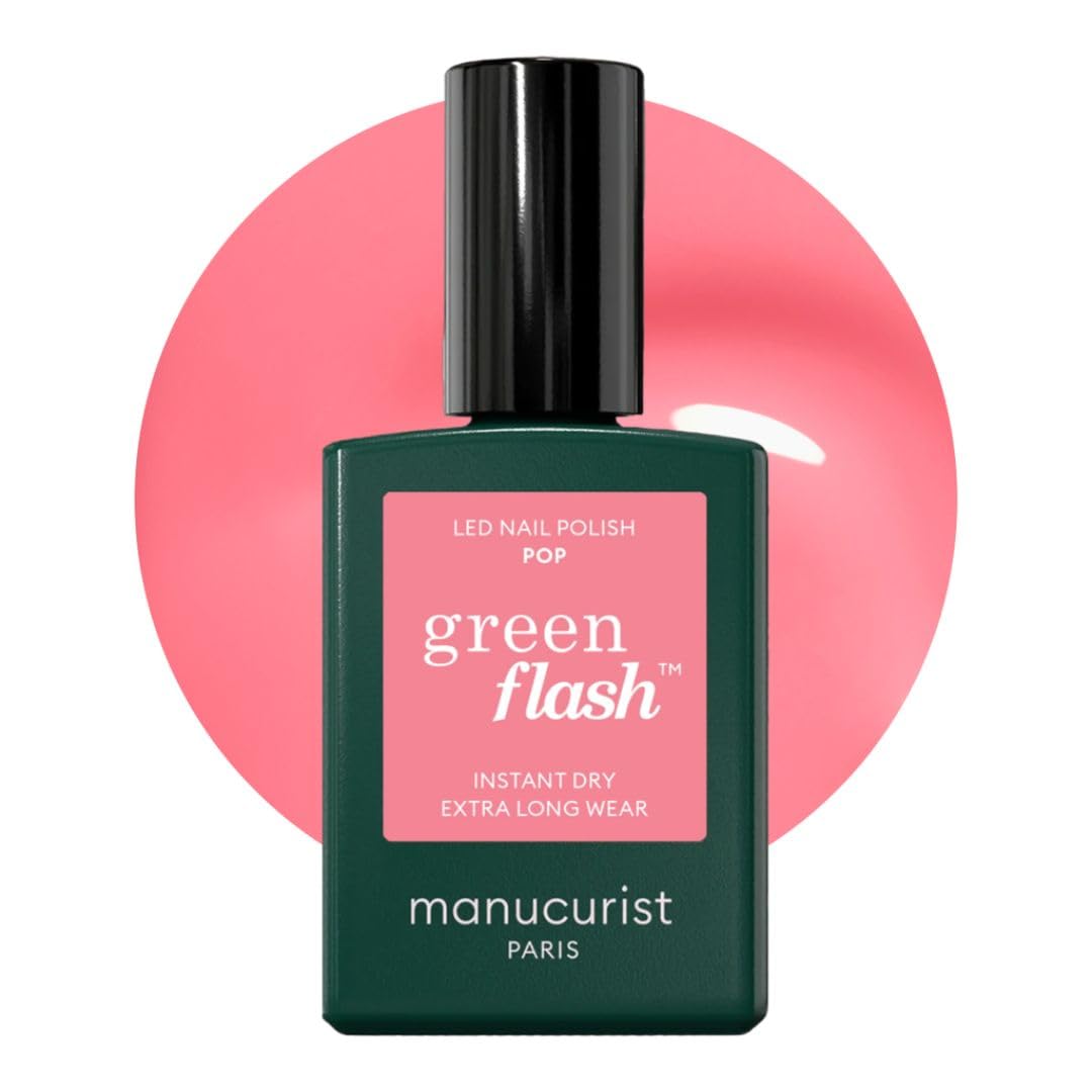 Manucurist Green Flash pastel pink Pop bottle showing vibrant color for long-lasting gel nails.