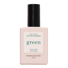 Manucurist Green Sunshine Top Coat bottle front with gel-like, lamp-free shine