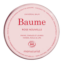 Manucurist Organic Hand Balm pink jar close-up for intense hydration