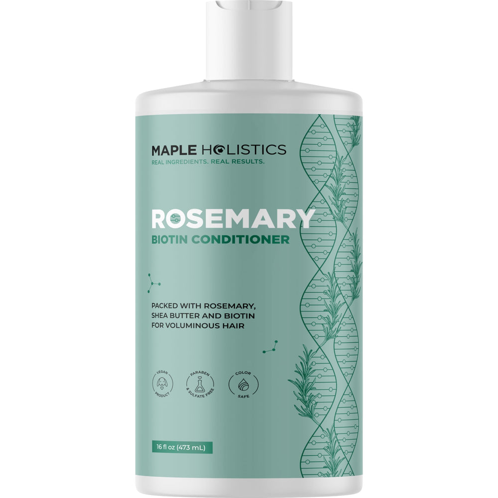 Maple Holistics Biotin Rosemary Conditioner bottle front for fuller hair appearance