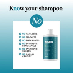 Maple Holistics biotin shampoo ingredients with coconut oil supporting nourished hair.