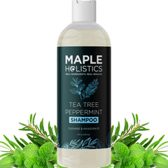 Maple Holistics Rosemary Tea Tree Mint Shampoo bottle with a refreshing herbal scent.