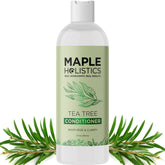 Maple Holistics Tea Tree Conditioner bottle highlights dry hair hydration