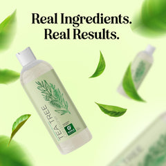 Close-up of Maple Holistics Tea Tree Conditioner pour for easy application on damaged hair