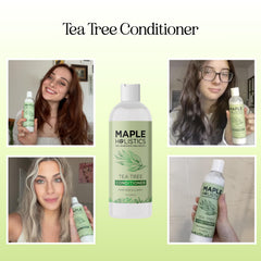 Maple Holistics Tea Tree Conditioner label shows sulfate-free formulation